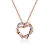 Austrian Crystal Heart Necklace in 18K Rose Gold Plated