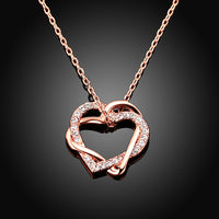 Swarovski Crystal Heart Necklace in 18K Rose Gold Plated