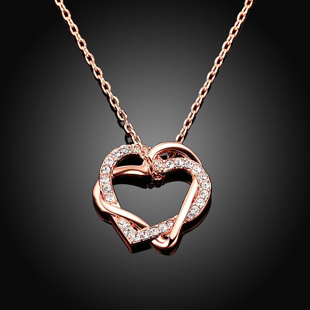 Swarovski Crystal Heart Necklace in 18K Rose Gold Plated