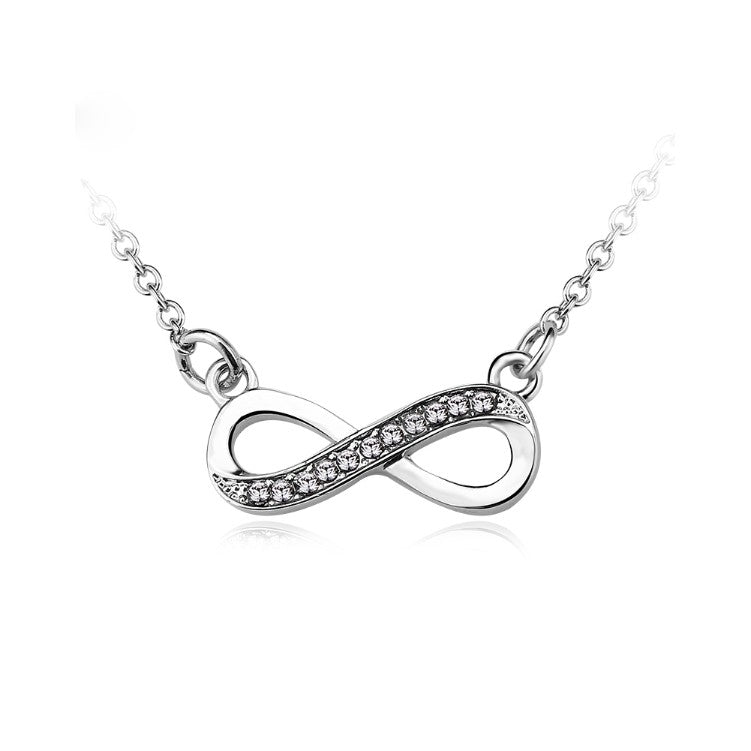 Infinity Design Micro-Pave White Gold Necklace, , Golden NYC Jewelry, Golden NYC Jewelry fashion jewelry, cheap jewelry, jewelry for mom, 