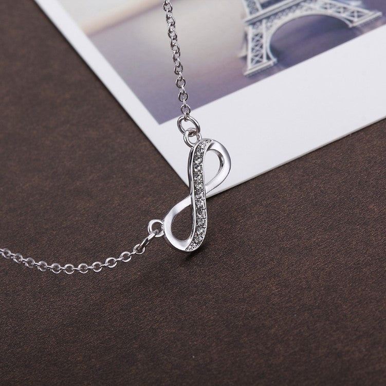 Infinity Design Micro-Pave White Gold Necklace, , Golden NYC Jewelry, Golden NYC Jewelry fashion jewelry, cheap jewelry, jewelry for mom, 