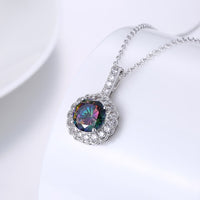 Genuine Mystic Topaz Clover Shaped Pave White Gold Necklace, , Golden NYC Jewelry, Golden NYC Jewelry jewelryjewelry deals, swarovski crystal jewelry, groupon jewelry,, jewelry for mom, 