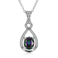 Mystic Topaz White Pave Clover Shaped White Gold Necklace, , Golden NYC Jewelry, Golden NYC Jewelry fashion jewelry, cheap jewelry, jewelry for mom, 