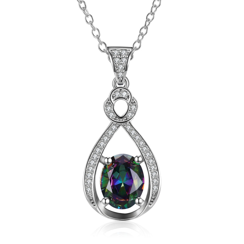 Mystic Topaz Infinity Drop Necklace Gemstone