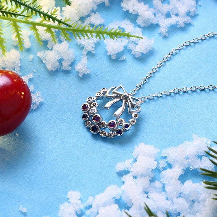 Christmas Wreath Made With Swarovski Crystal, Necklaces, Golden NYC Jewelry, Golden NYC Jewelry jewelryjewelry deals, swarovski crystal jewelry, groupon jewelry,, jewelry for mom, 