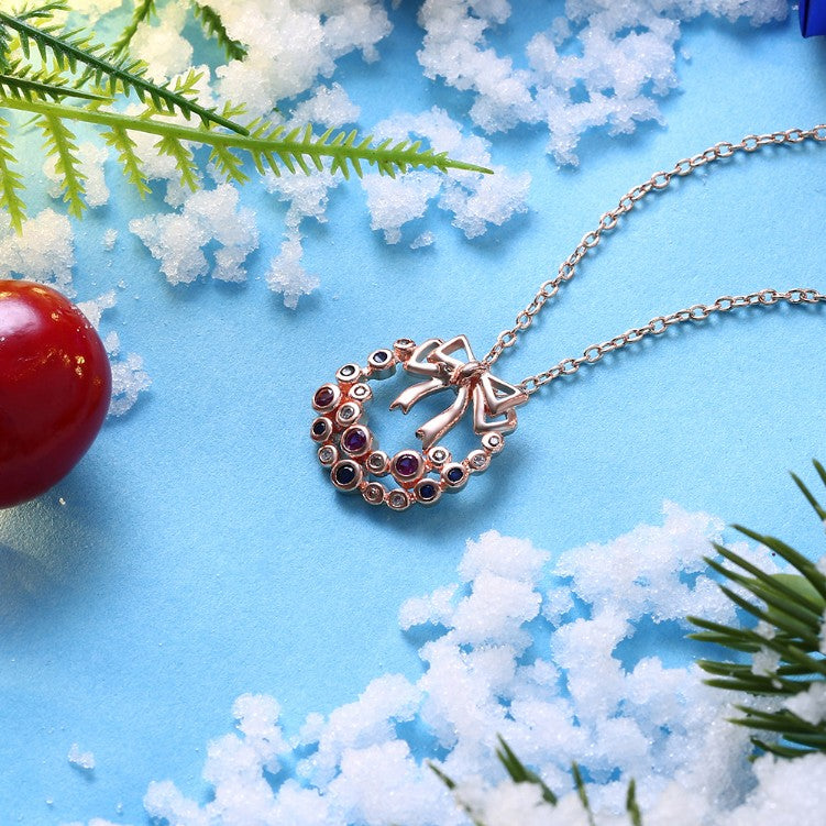 Christmas Wreath Made With Swarovski Crystal, Necklaces, Golden NYC Jewelry, Golden NYC Jewelry jewelryjewelry deals, swarovski crystal jewelry, groupon jewelry,, jewelry for mom, 