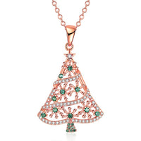 18K Rose Gold Plated Christmas Tree Green Ornaments Necklace, Necklaces, Golden NYC Jewelry, Golden NYC Jewelry jewelryjewelry deals, swarovski crystal jewelry, groupon jewelry,, jewelry for mom,