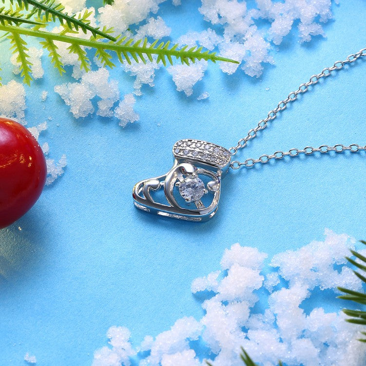Swarovski Crystal Christmas Stocking Necklace