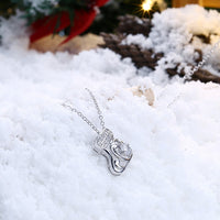 Swarovski Crystal Christmas Stocking Necklace