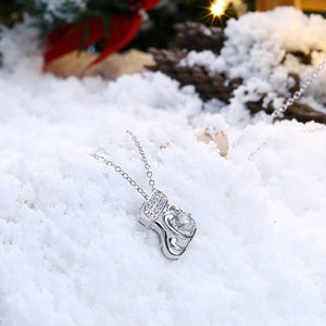 Austrian Crystal Christmas Stocking Necklace