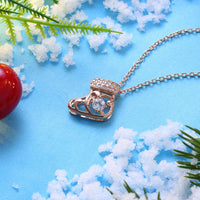 Swarovski Crystal Christmas Stocking Necklace