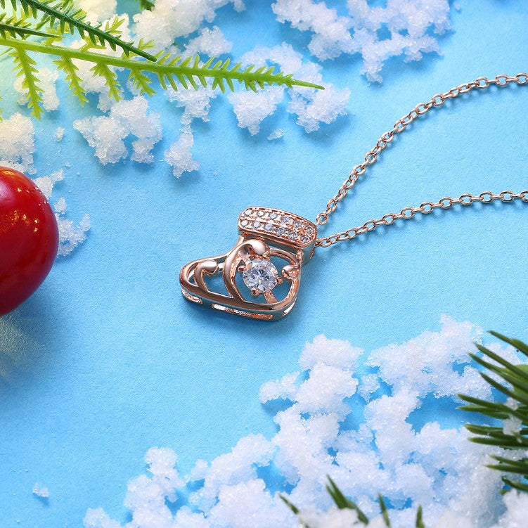 Swarovski Crystal Christmas Stocking Necklace