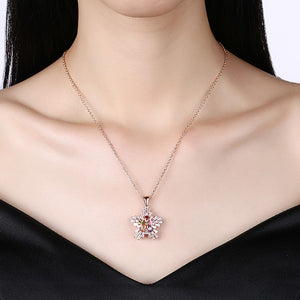 Five Stone Winter Snowflake Necklace set in 18K Rose Gold Plated, Necklaces, Golden NYC Jewelry, Golden NYC Jewelry  jewelryjewelry deals, swarovski crystal jewelry, groupon jewelry,, jewelry for mom,