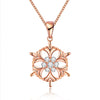 Snowflake Christmas Inspired Necklace in 18K Rose Gold Plated