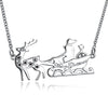 Santa's Sleigh Necklace in 18K Rose or White Gold Plated