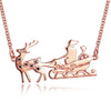 Santa's Sleigh Necklace in 18K Rose or White Gold Plated