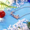 Santa's Sleigh Necklace in 18K Rose or White Gold Plated