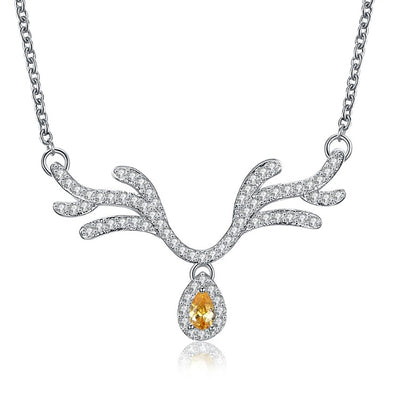 Citrine Reindeer Antler with Swarovski Crystal, Necklaces, Golden NYC Jewelry, Golden NYC Jewelry jewelryjewelry deals, swarovski crystal jewelry, groupon jewelry,, jewelry for mom, 