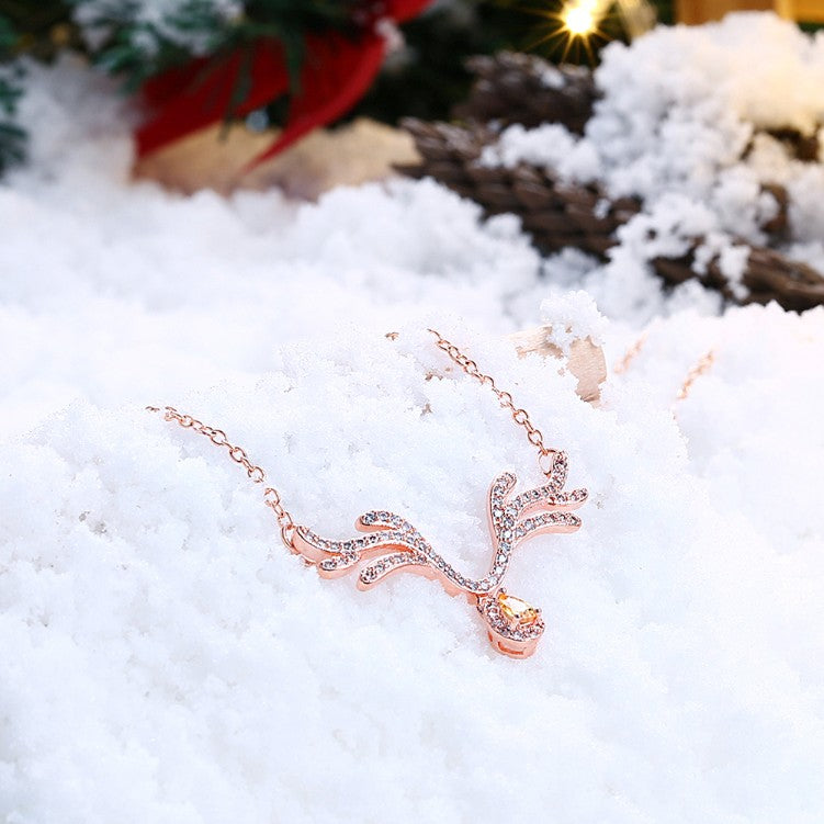 Citrine Reindeer Antler with Swarovski Crystal, Necklaces, Golden NYC Jewelry, Golden NYC Jewelry jewelryjewelry deals, swarovski crystal jewelry, groupon jewelry,, jewelry for mom, 