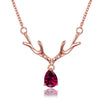 Reindeer Christmas Inspired Necklace in 18K Rose Gold Plated
