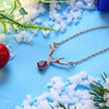 Reindeer Christmas Inspired Necklace in 18K Rose Gold Plated