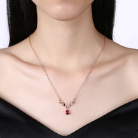 Reindeer Christmas Inspired Necklace in 18K Rose Gold Plated