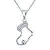 Stocking Christmas Inspired Necklace in 18K White Gold Plated