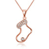 Stocking Christmas Inspired Necklace in 18K Rose Gold Plated