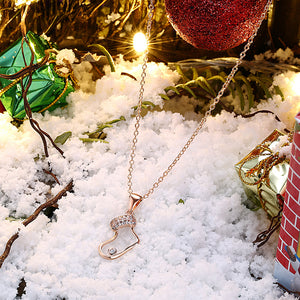 Stocking Christmas Inspired Necklace in 18K Rose Gold Plated