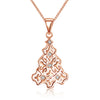 Tree Christmas Inspired Necklace in 18K Rose Gold Plated