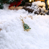 Tree Christmas Inspired Necklace in 18K Gold Plated