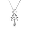 Tree with Star Christmas Inspired Necklace in 18K White Gold Plated