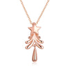 Tree with Star Christmas Inspired Necklace in 18K Rose Gold Plated