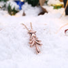 Tree with Star Christmas Inspired Necklace in 18K Rose Gold Plated