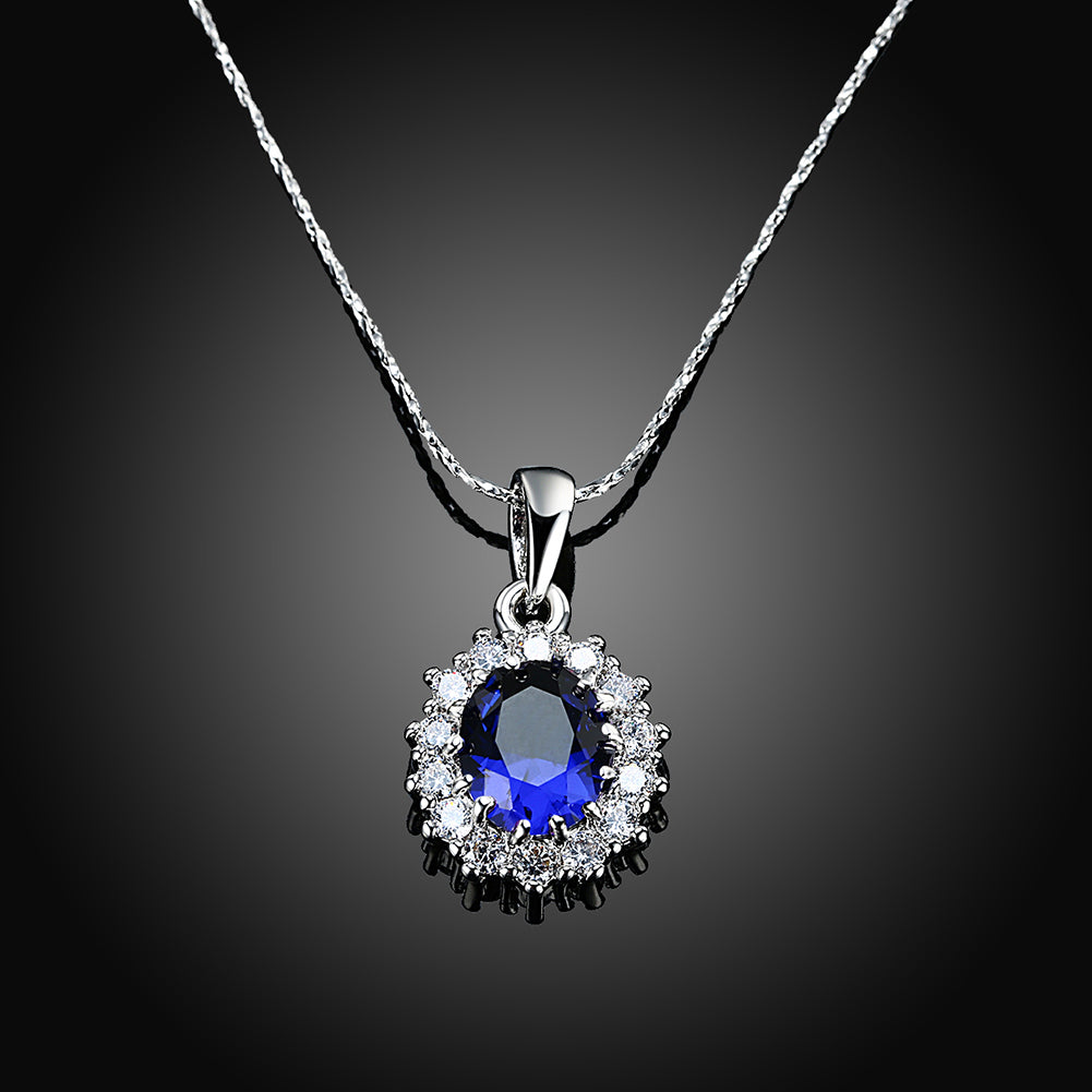 Sapphire Blossoming Pave Necklace Gemstone