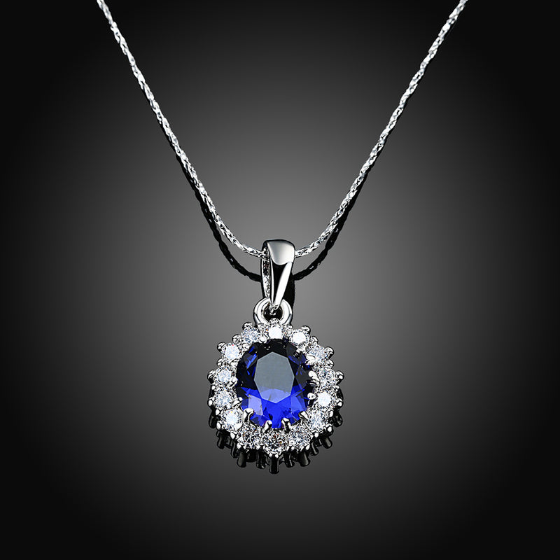 Sapphire Blossoming Pave Necklace Gemstone