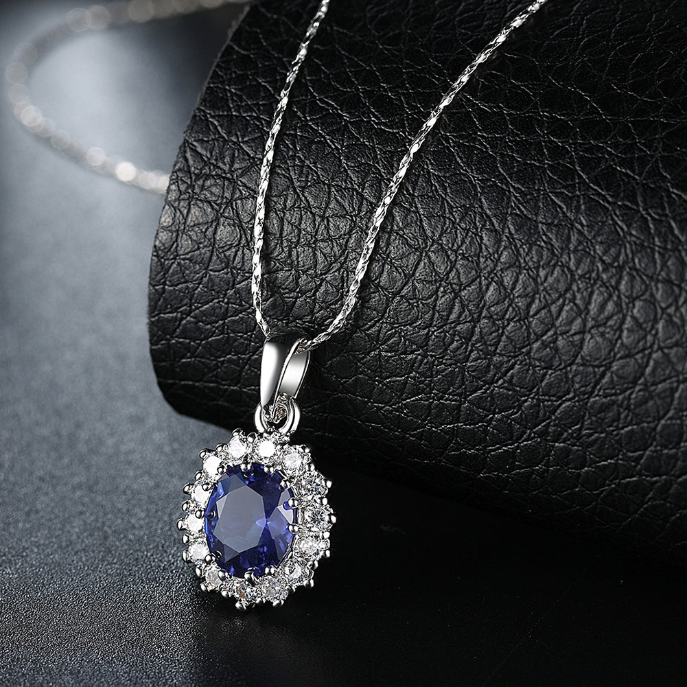 Sapphire Blossoming Pave Necklace Gemstone