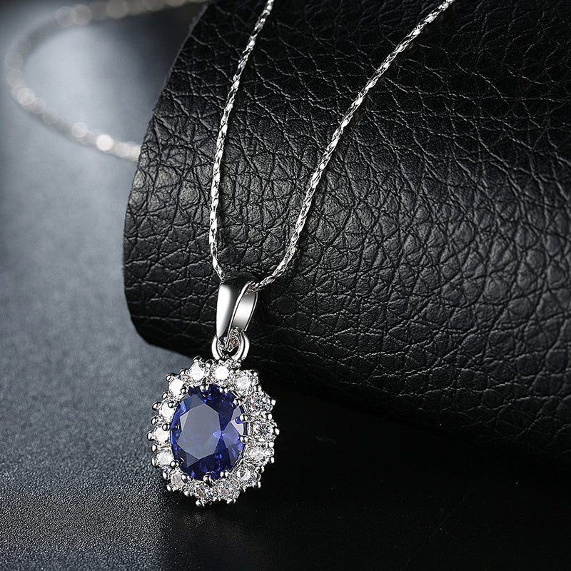 Sapphire Blossoming Pave Necklace Gemstone