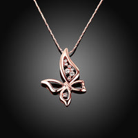 Mothersa Butterfly Necklace in 18K Rose Gold Plated