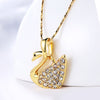 Pave Swan Necklace in 18K Gold Plated
