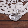 Pave Swan Necklace in 18K White Gold Plated