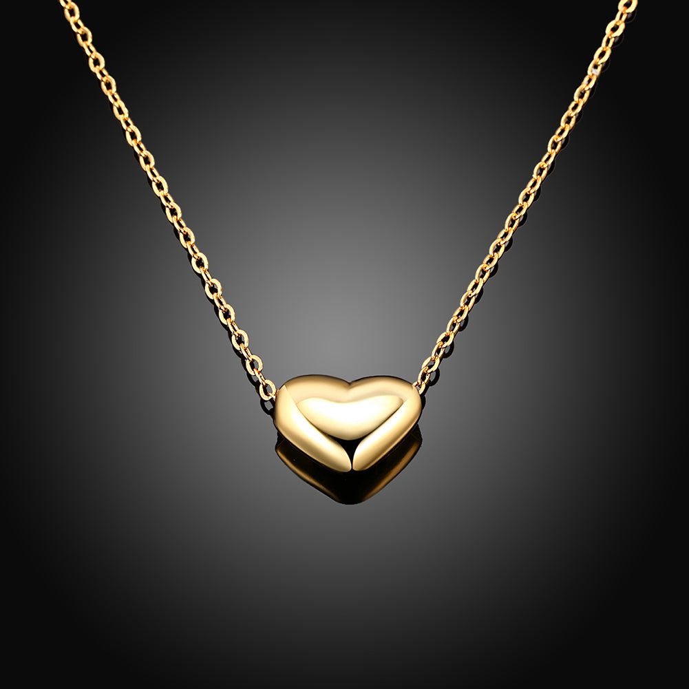 Smooth Heart Necklace in 18K Gold Plated