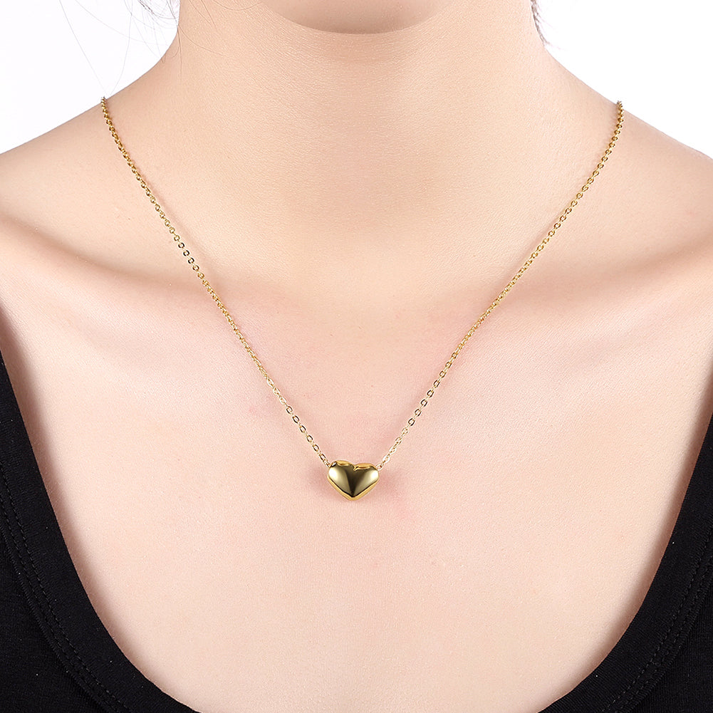 Smooth Heart Necklace in 18K Gold Plated