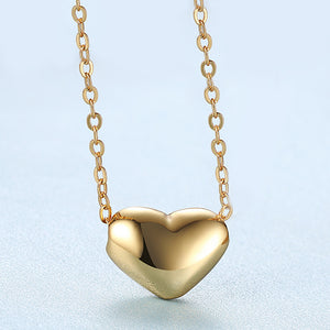 Smooth Heart Necklace in 18K Gold Plated