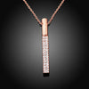 Vertical Drop Austrian Elements Necklace in 14K Rose Gold