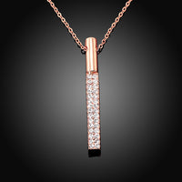 Vertical Drop Austrian Elements Necklace in 14K Rose Gold