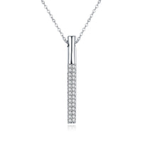 Vertical Drop Swarovski Elements Necklace in 18K White Gold