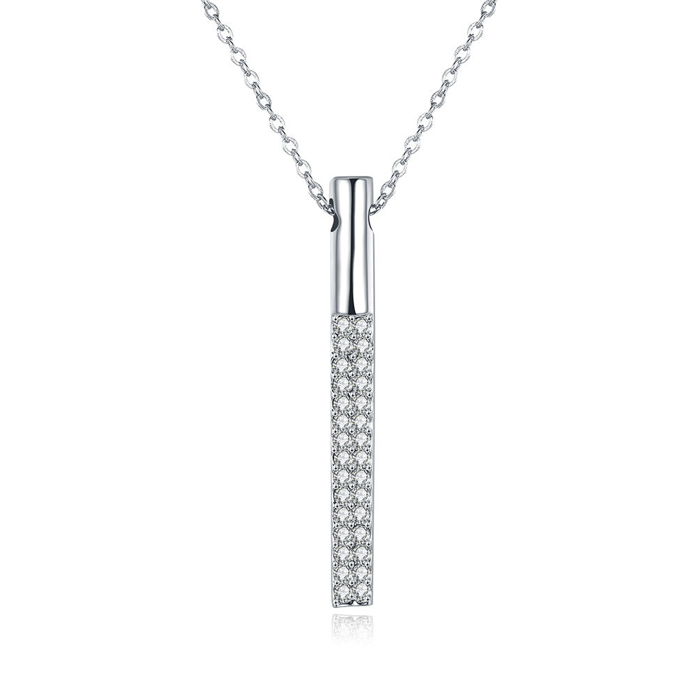 Vertical Drop Austrian Elements Necklace in 18K White Gold