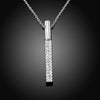 Vertical Drop Swarovski Elements Necklace in 18K White Gold