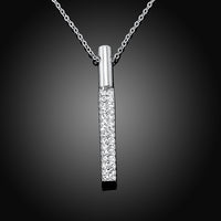 Vertical Drop Swarovski Elements Necklace in 18K White Gold